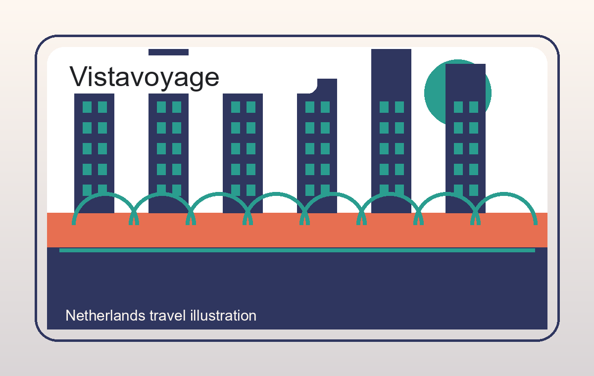 Illustratie van Nederlandse grachten en stadsroutes